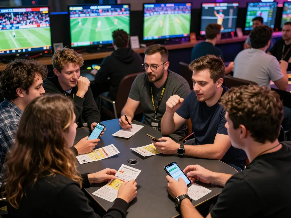 F168 sports bettors celebrating their winning bets during a championship match with lively atmosphere