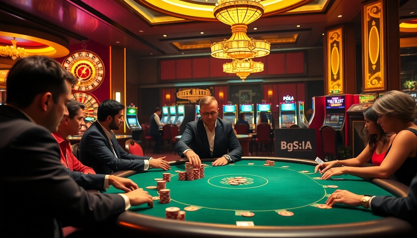 Players engage in high-stakes poker at 65A casino, showcasing professionalism and excitement.