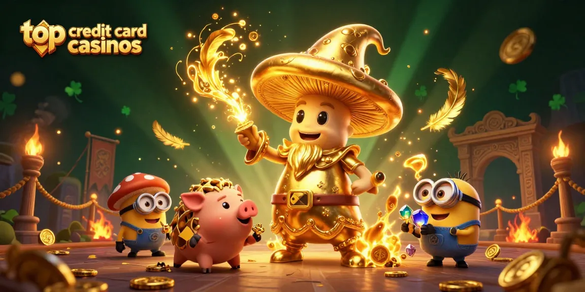 Experience the magic at top credit card casinos, featuring enchanting characters and vibrant gambling elements.