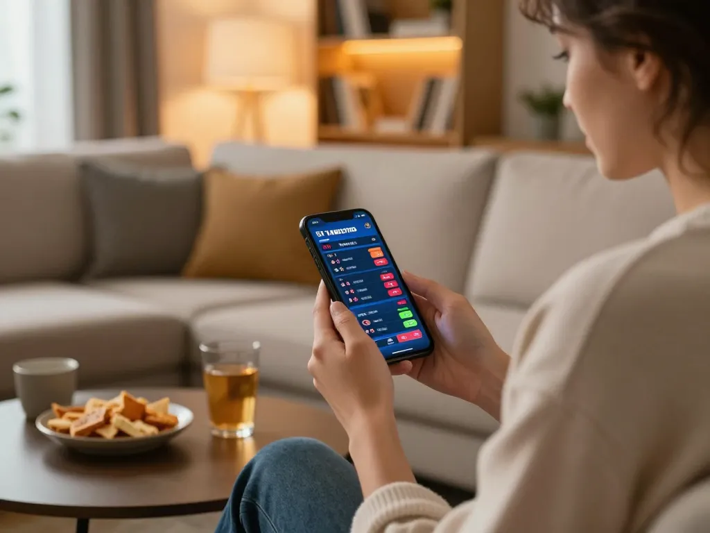 Engaging in sports betting on 88CLUB app while relaxing at home