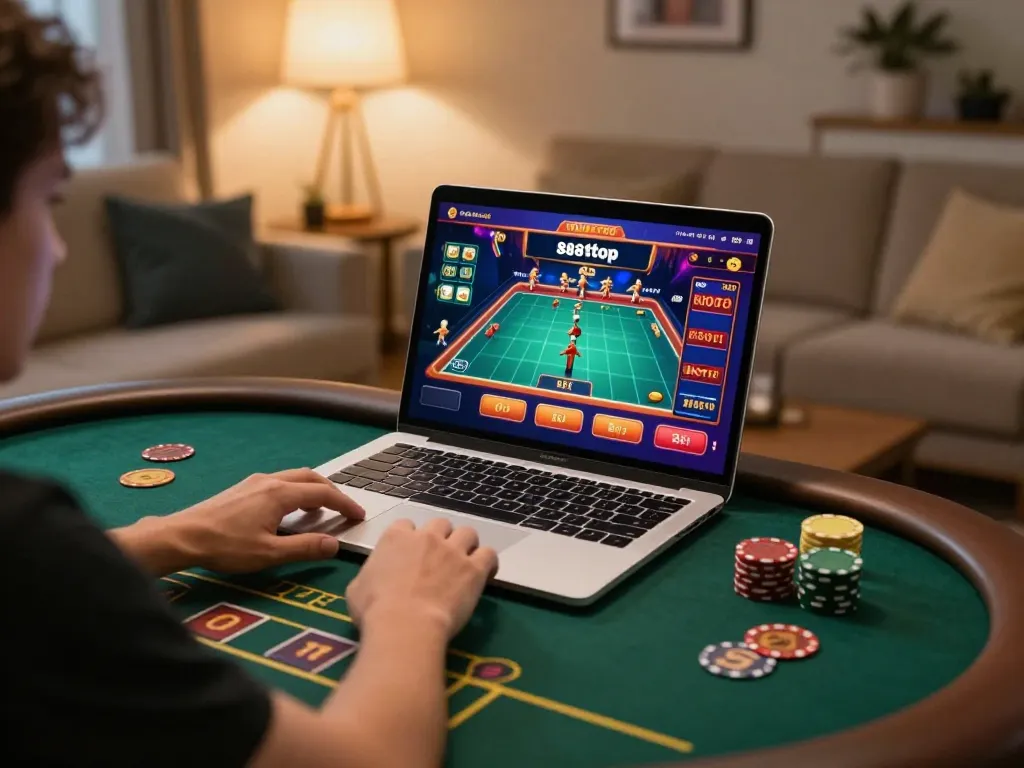Player enjoying strategic gameplay on 888top com with vibrant online casino interface displayed.