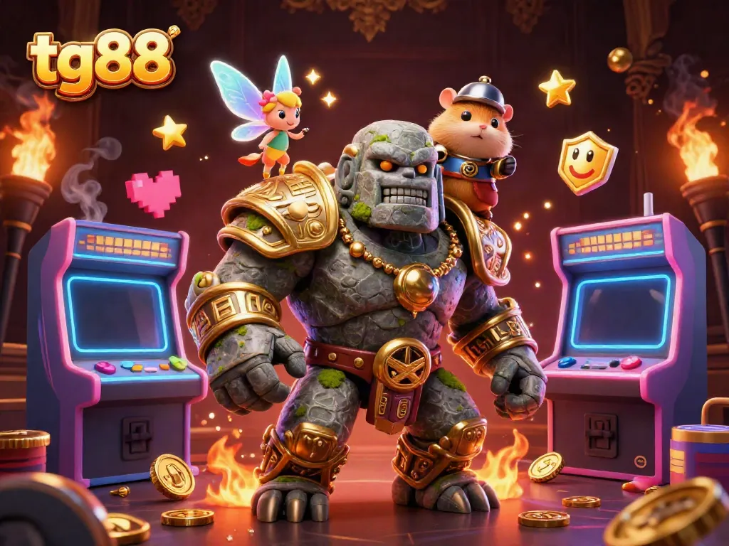 Experience thrilling game action with tg88's vibrant 3D casino characters and dynamic gaming elements.