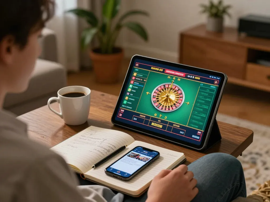 Engaged player enjoying online casino gaming at home with digitalwala strategies