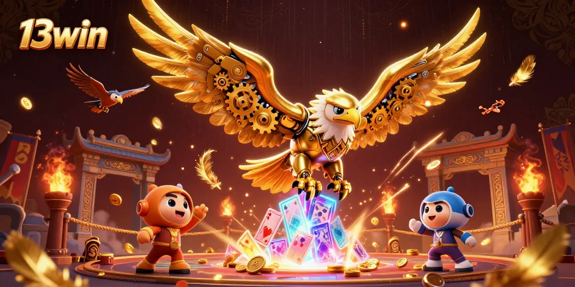 Experience thrilling gameplay at 13win where the golden eagle dives through holographic cards for rewards.