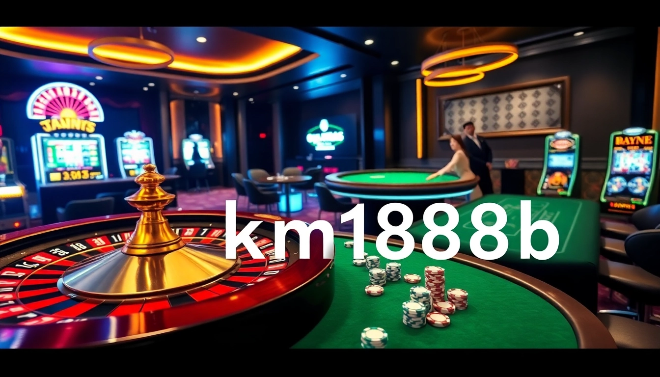 Experience the excitement at km1888b with vibrant casino tables and engaging gameplay.