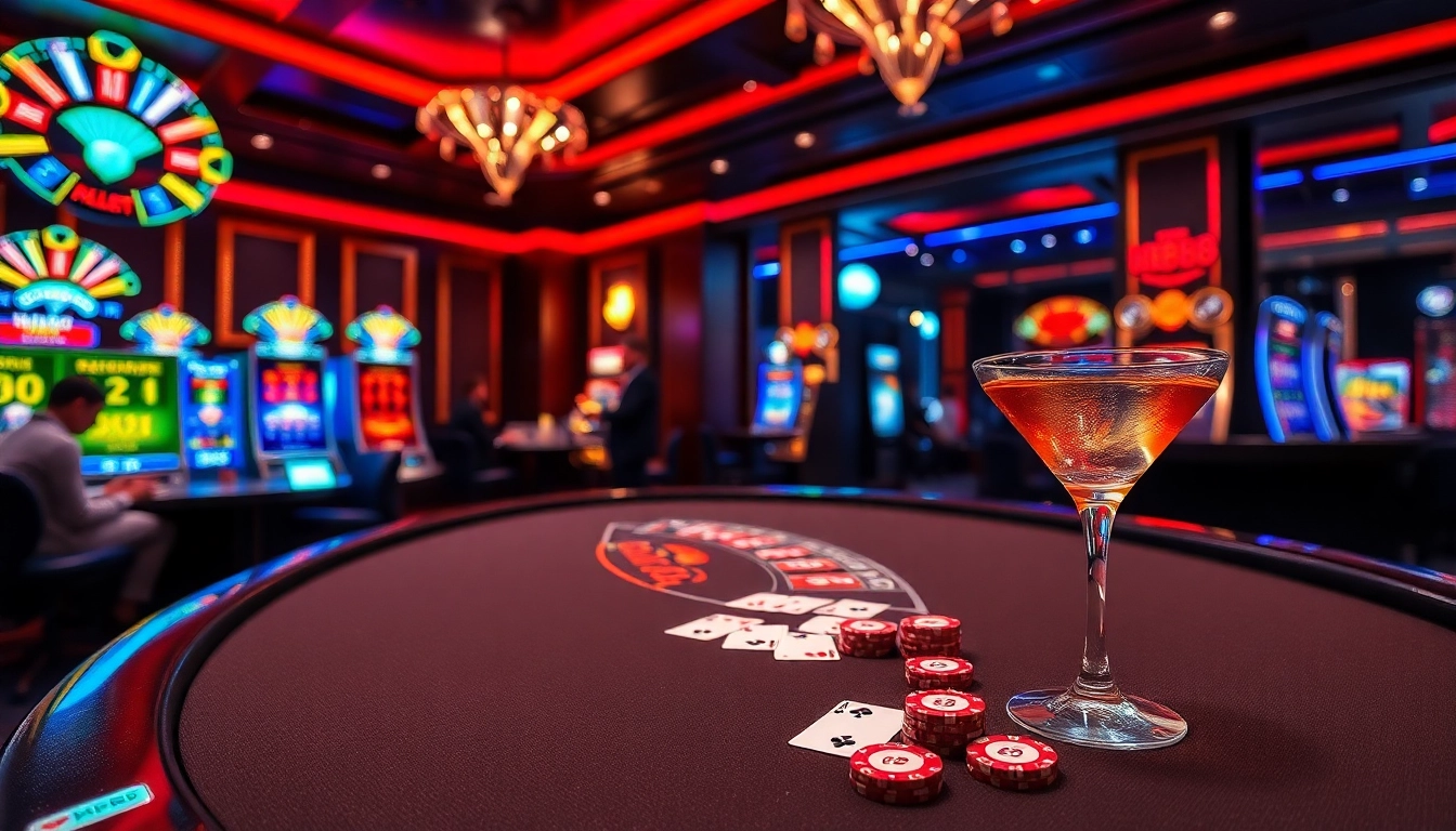 A vibrant casino scene showcasing HB88 branded poker chips and engaged players at a poker table.