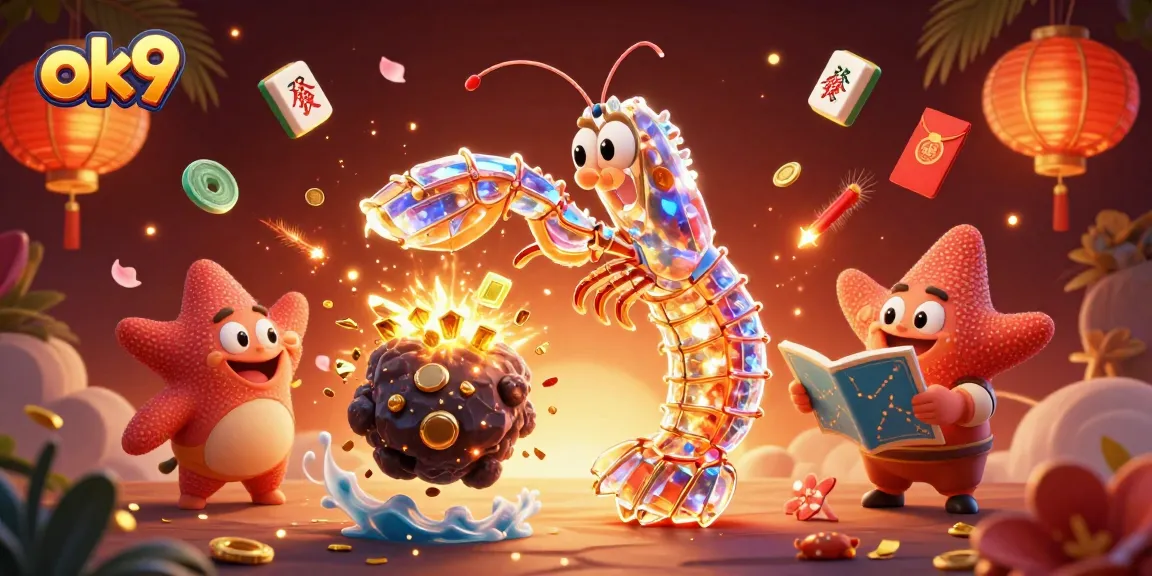 Experience thrilling gaming action with ok9 in an ultra-detailed 3D casino scene filled with vibrant elements.