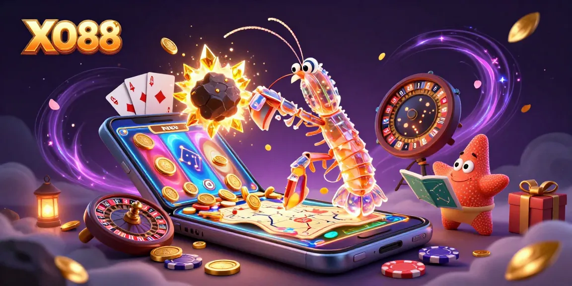 Spin the reels and win with XO88, showcasing a vibrant casino adventure with rich 3D elements.