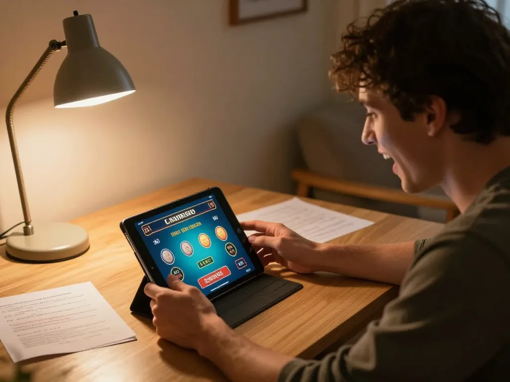 tg88 win exciting online gaming session in a cozy home setup with strategic notes