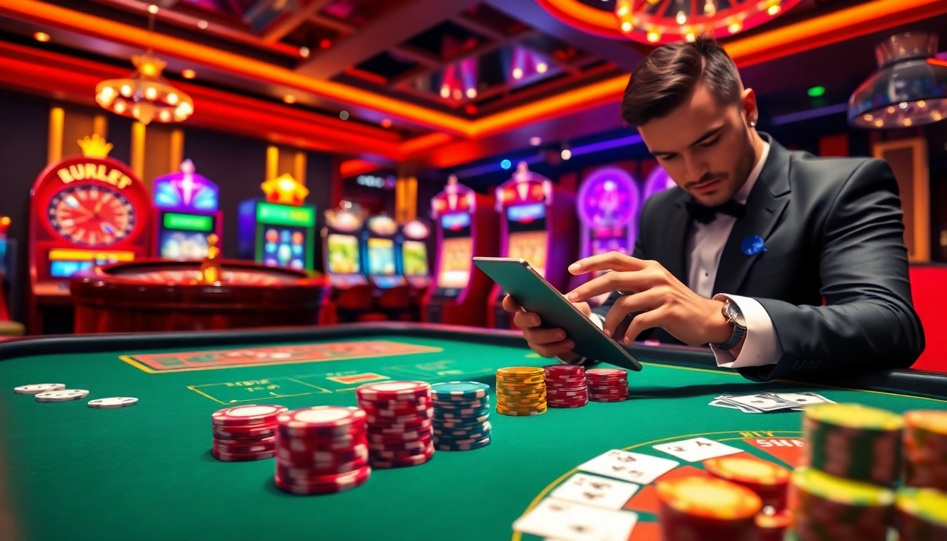 Engage in thrilling gambling experiences with alo 789 at a vibrant casino table filled with action.