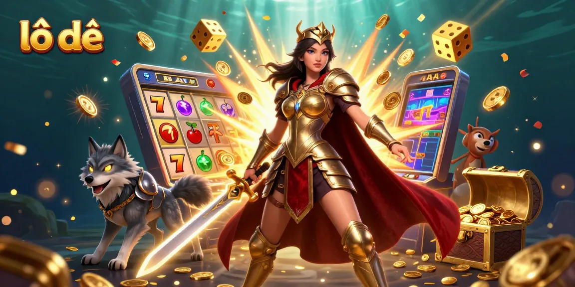 Lô đề players experiencing jackpot excitement with vibrant casino-themed illustration.