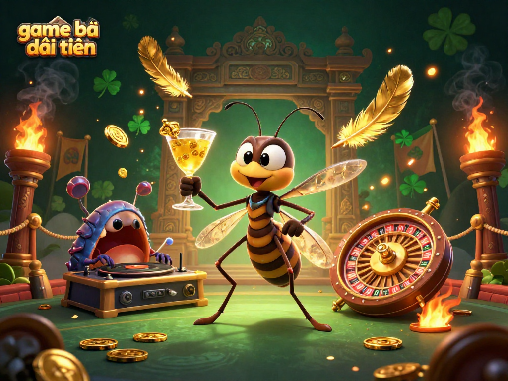Engage in thrilling game bài đổi thưởng with a vibrant 3D illustration featuring casino elements.