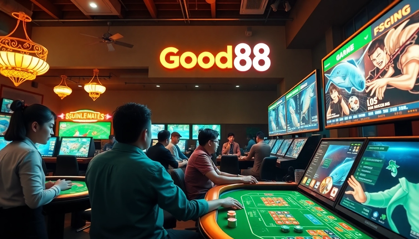 Dynamic gaming atmosphere at good88.hu.net with players engaged in exciting online games.