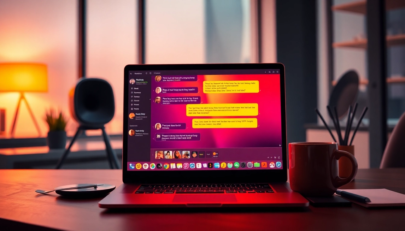 Engaging spicy chat interface showcasing vibrant dialogues in a modern workspace.