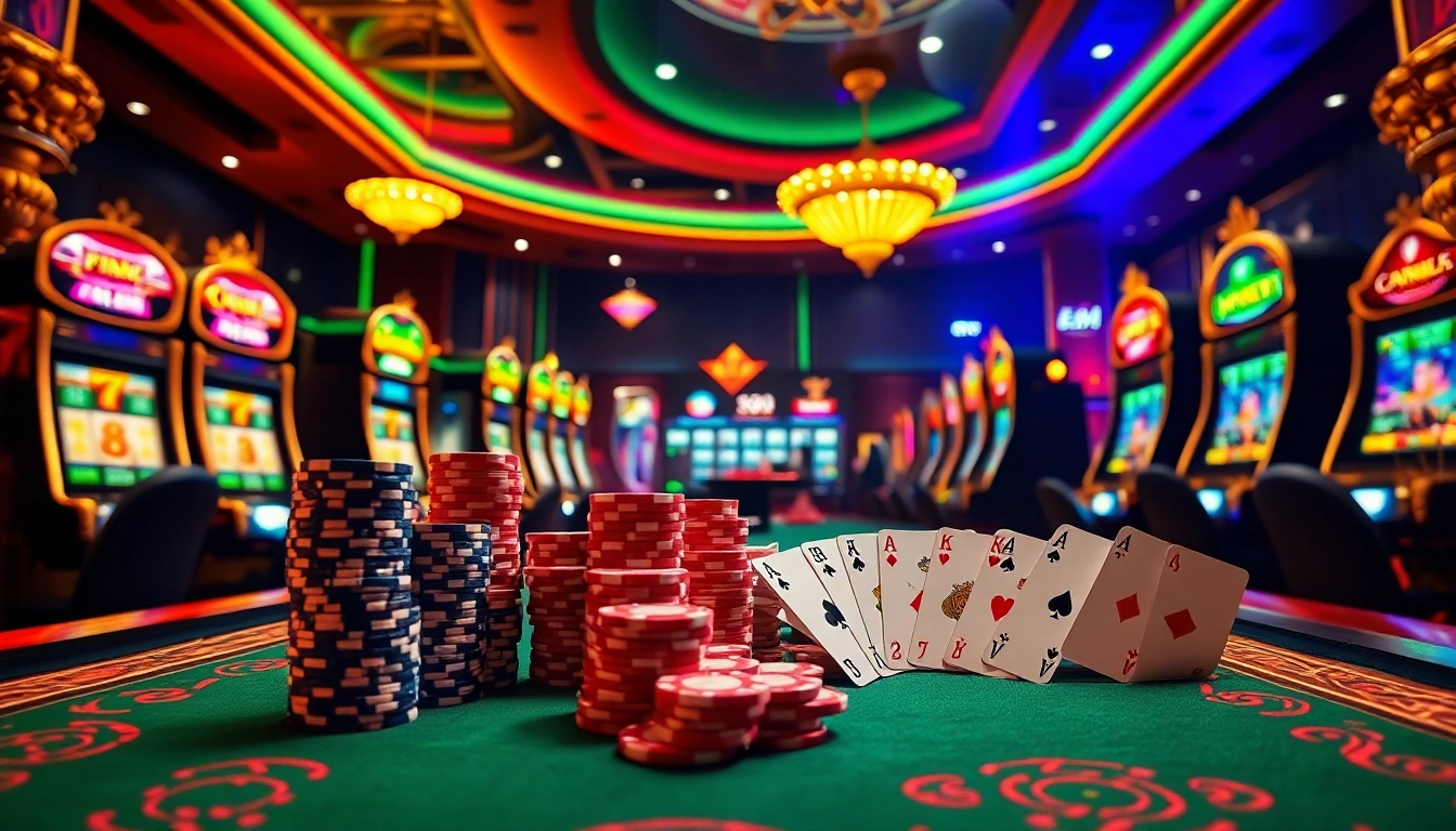 Experience the thrill of 888vnd online gambling with vibrant casino visuals.
