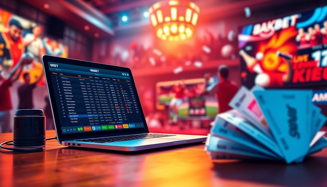 Experience the excitement of Thể thao 8KBET with vibrant sports betting visuals and interactive elements.