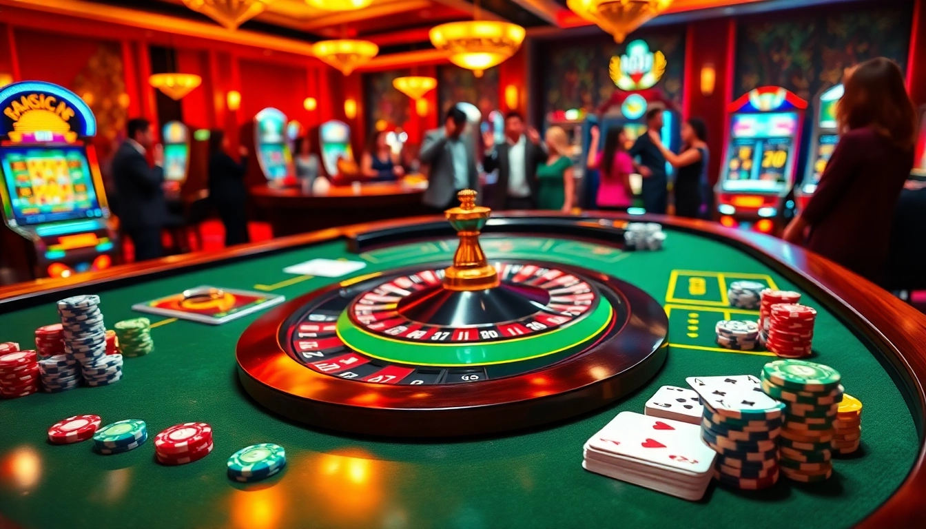 S666 casino scene featuring a luxurious roulette table and vibrant poker chips.