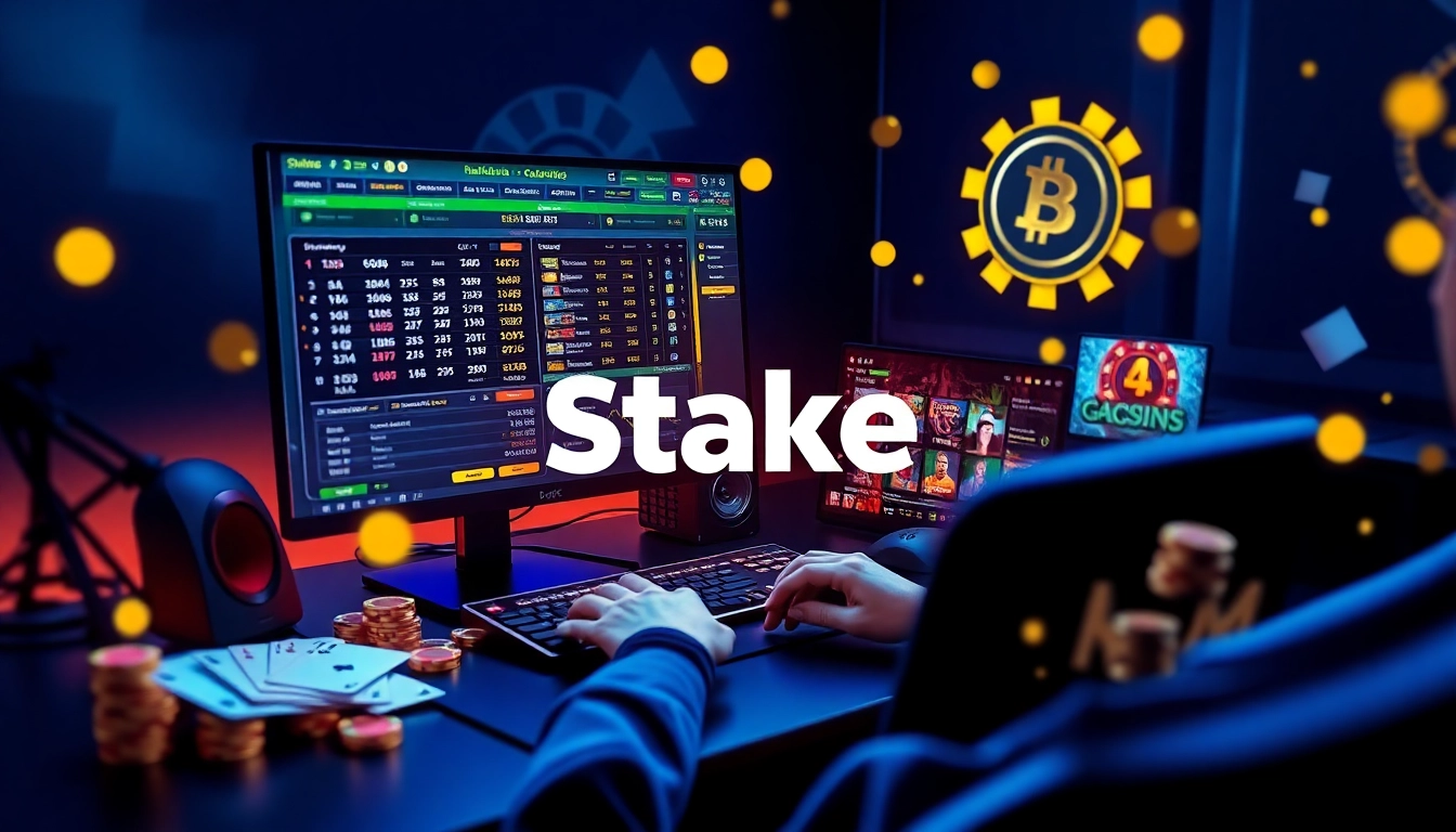 חוויה משתמש מרתקת בפלטפורמת stake סוכן להימורי אונליין עם חזות משחקים תוססת.