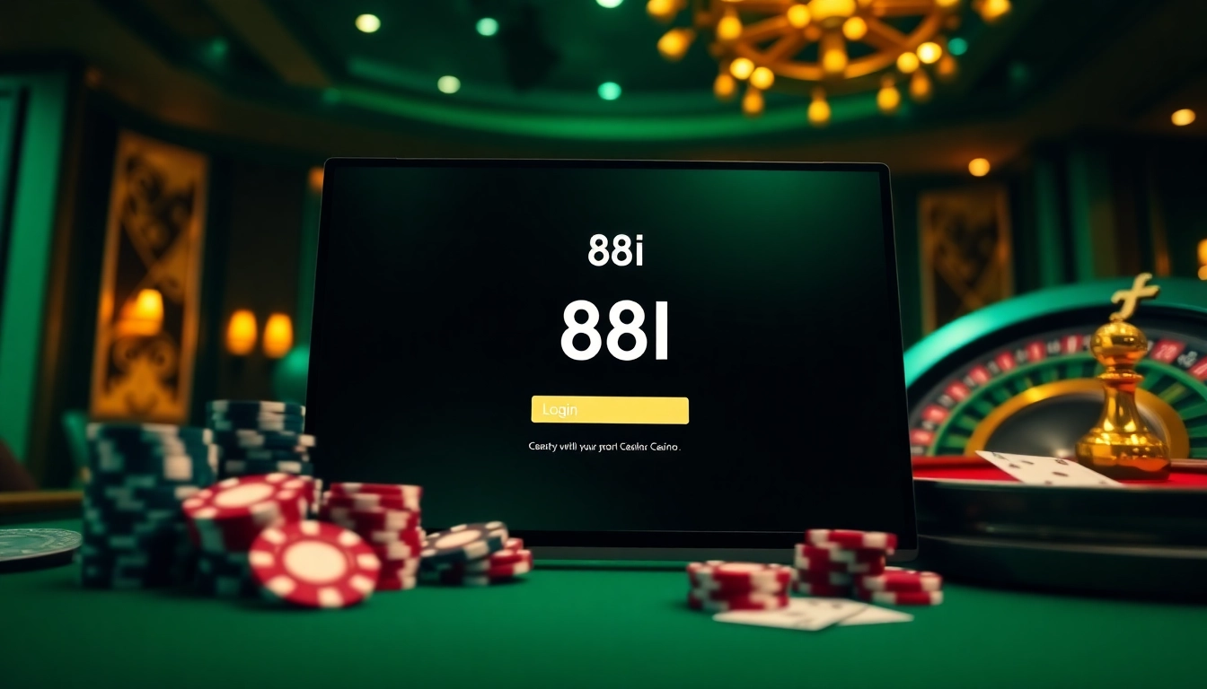 Experience the excitement of 88I Đăng nhập with a luxurious online gaming interface, showcasing poker elements.