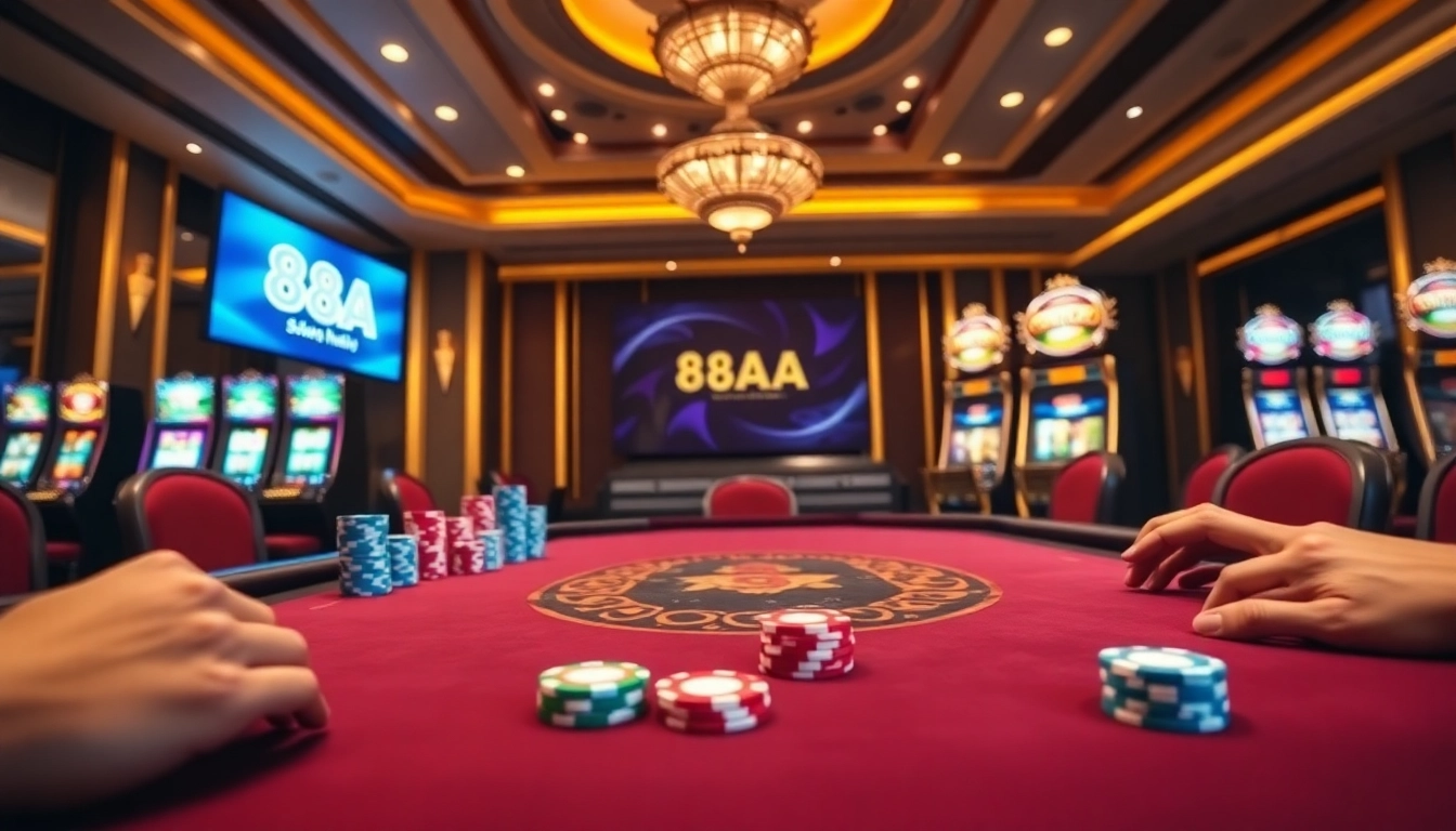 Experience seamless 88AA Đăng nhập at a luxurious casino table filled with excitement.