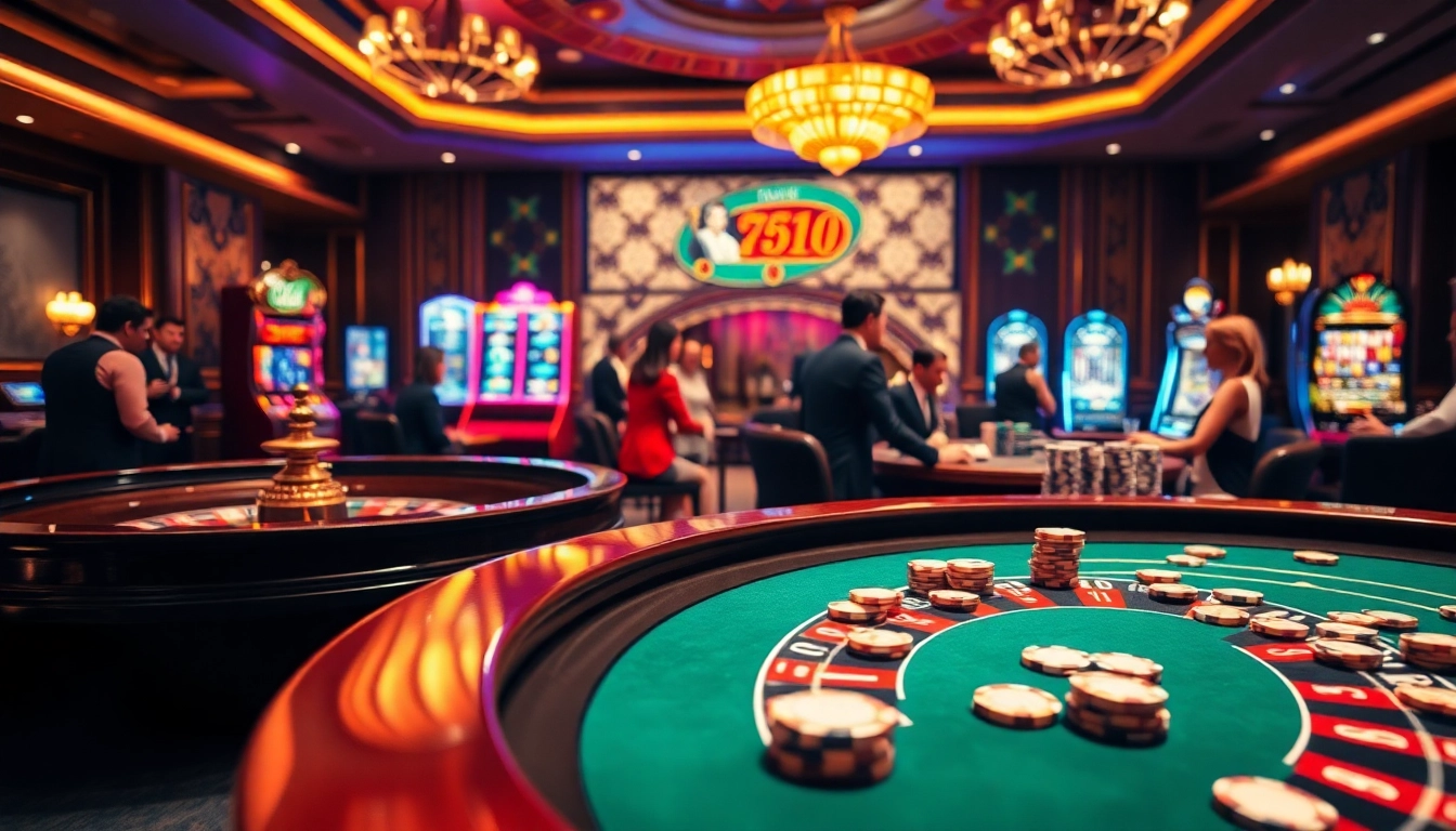 Experience thrilling gameplay at link 789win with engaging roulette and poker action in a luxurious casino setting.